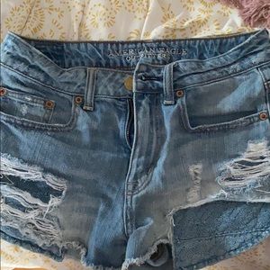 American Eagle light denim shorts